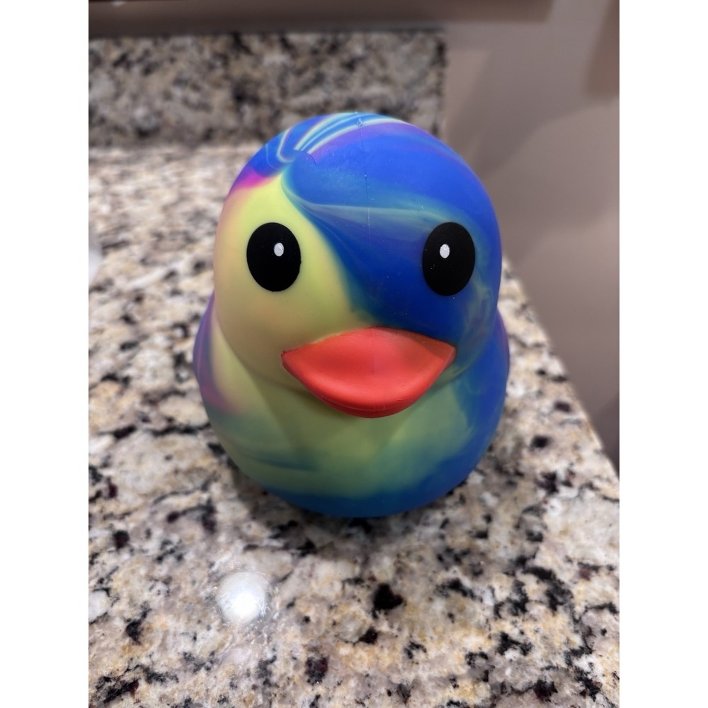 Squeezy Multicolor Rubber Duck Squeeze Toy Stress Reliever New